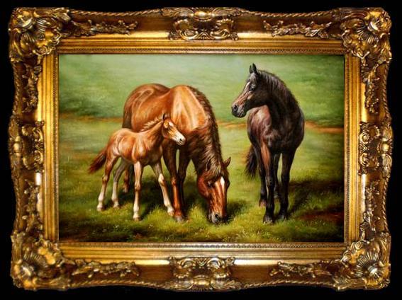 framed  unknow artist Horses 038, ta009-2